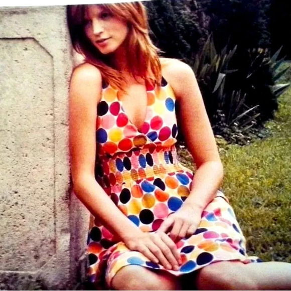 Anthropologie Dresses & Skirts - Anthropologie Maeve Halter Coaster Polka Dot Cotton Sun Dress Size 8 Petite